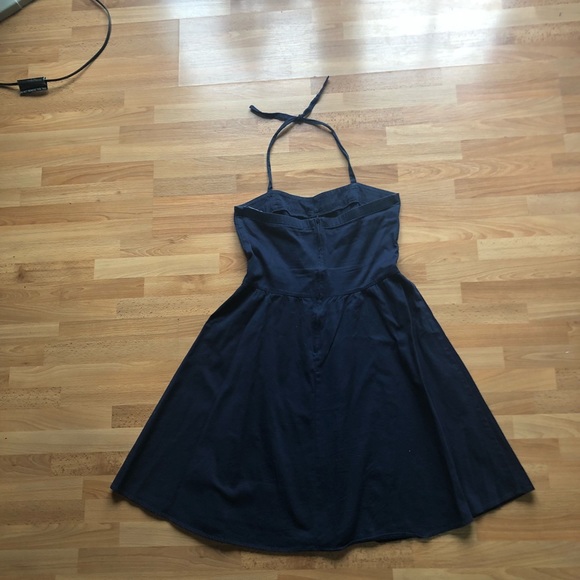 Juniors Navy Fit & Flare with Sweetheart Neckline - Picture 3 of 8